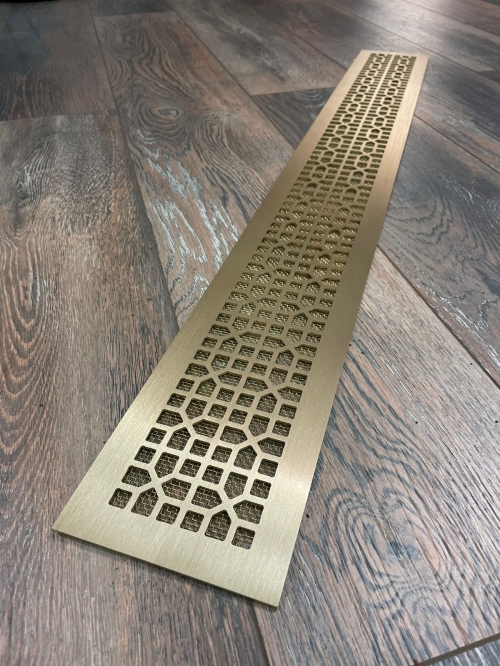 Латунная вентиляционная решётка шлифованная ЛР26 500х100