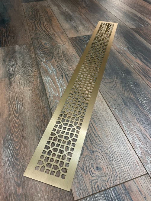 Латунная вентиляционная решётка шлифованная ЛР26 500х100